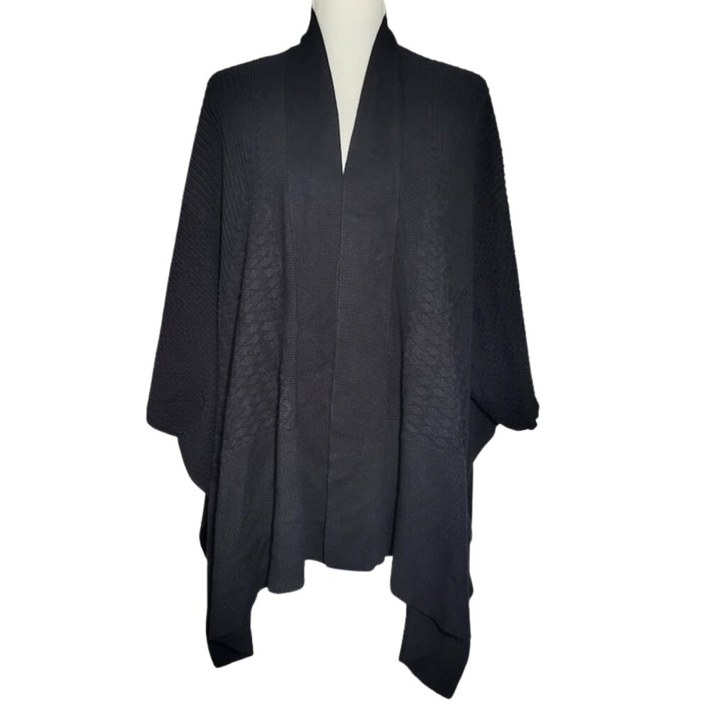 LULULEMON Black Dream Weaver Kimono-Inspired Poncho Shawl Wrap - Women's OS